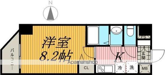 メインステージ蔵前(1K/8階)の間取り写真