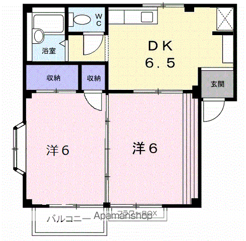 TSハイツⅠ(2DK/1階)の間取り写真