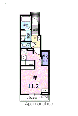 MARSA 旦島(ワンルーム/1階)の間取り写真