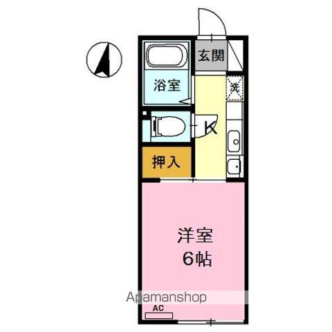 セリバテール東谷山Ⅰ(1K/1階)の間取り写真