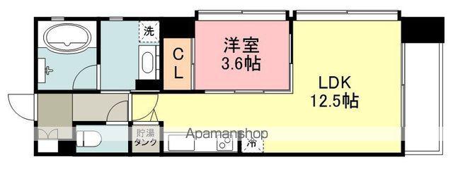 カーサ・デル・プラド北目町(1LDK/2階)の間取り写真