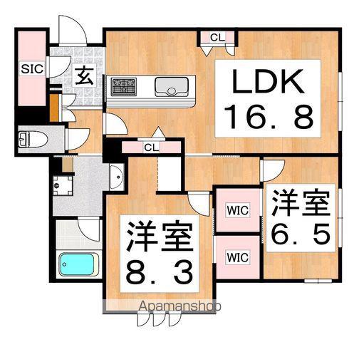 シャーメゾン ベル フォレ(2LDK/3階)の間取り写真