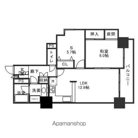 プレミアム金沢駅西(2LDK/5階)の間取り写真