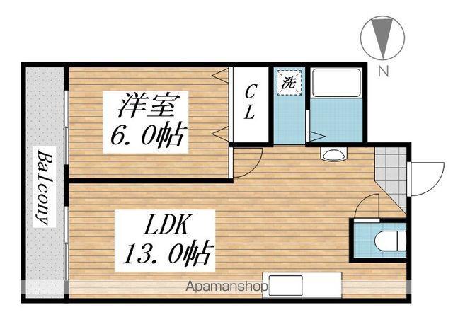 プリンセス片野Ⅰ(1LDK/4階)の間取り写真