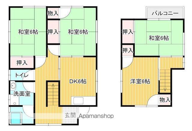 愛媛県松山市 2階建 築37年(4DK)の間取り写真