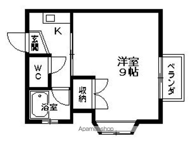 ドムハリマ(1K/2階)の間取り写真
