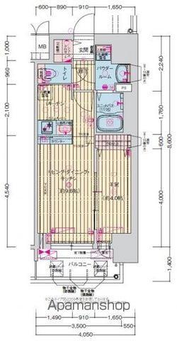 プレサンス今池駅前フェルディノ(1LDK/6階)の間取り写真