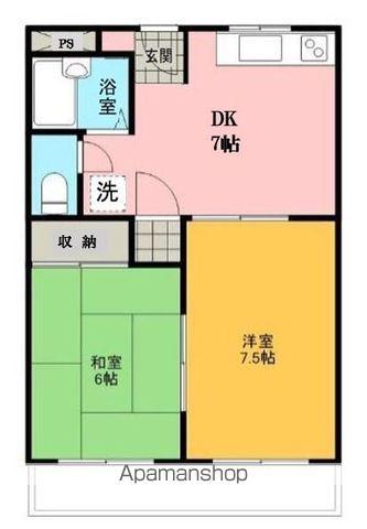 サザントーク岸和田(2DK/3階)の間取り写真