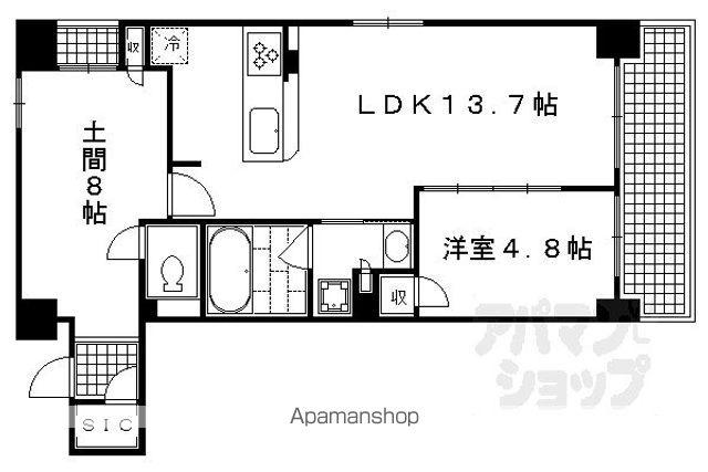 SOHO烏丸(1SLDK/5階)の間取り写真