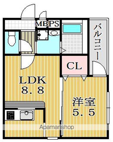 フジパレス山之内3番館(1LDK/3階)の間取り写真