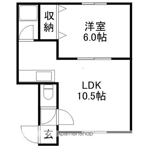 新琴似6-16 アパート(1LDK/2階)の間取り写真