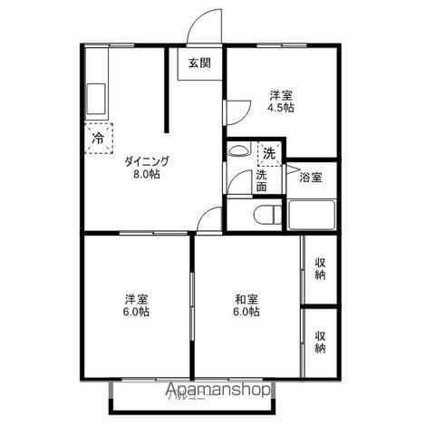 エステートピア大沼(3DK/2階)の間取り写真