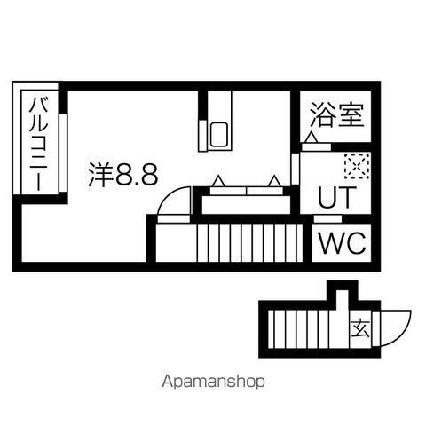 リベルタ角五郎(ワンルーム/2階)の間取り写真