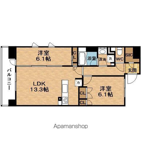 WELLITH西天満(2LDK/12階)の間取り写真
