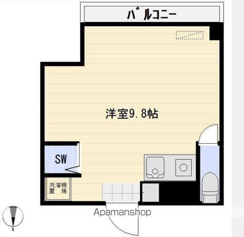 花園ビル(ワンルーム/3階)の間取り写真