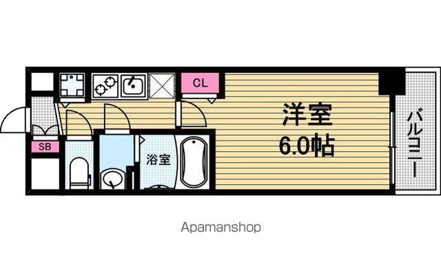 プレサンス心斎橋ブライト(1K/13階)の間取り写真