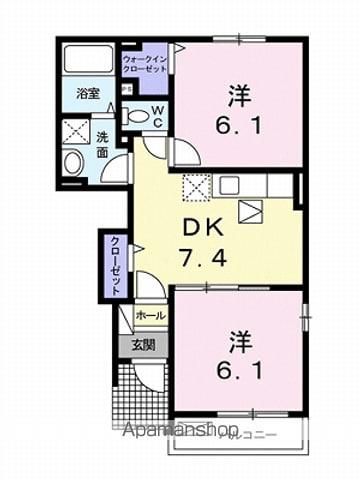 サンリット・カーサⅡ(2DK/1階)の間取り写真