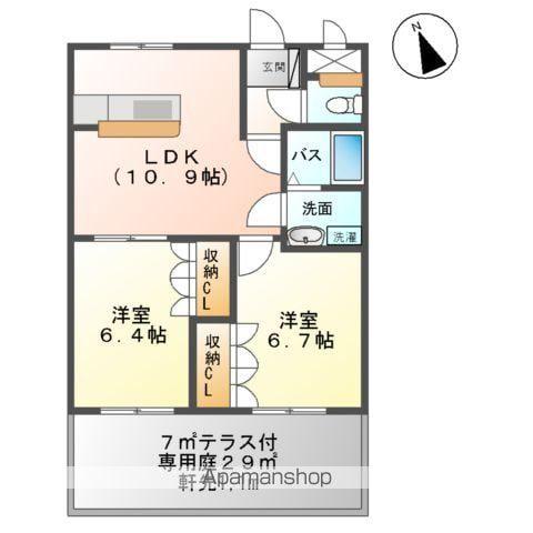 クオリティーハイムS(2LDK/1階)の間取り写真