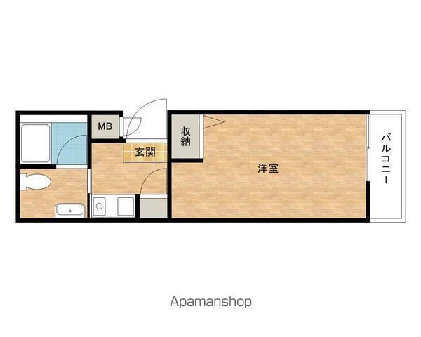 チェリーヒルズ(1K/1階)の間取り写真