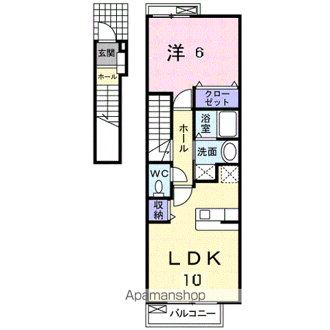 ターナリーⅤ(1LDK/2階)の間取り写真