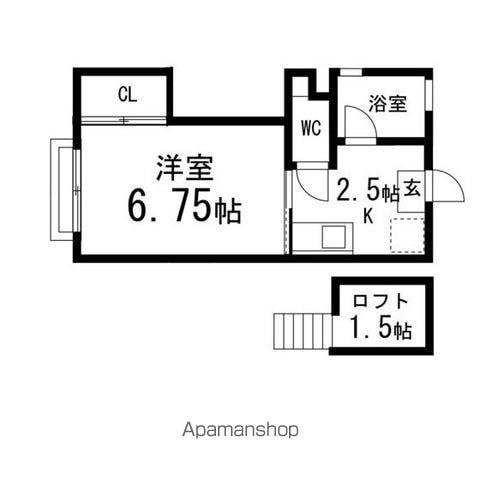 コスモランド八乙女(1K/2階)の間取り写真