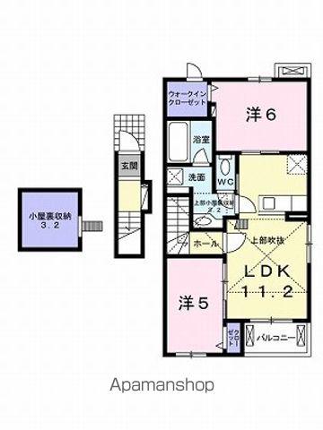 エル・クレール Ⅱ(2LDK/2階)の間取り写真