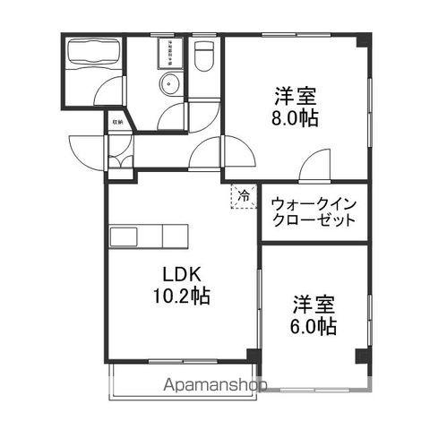 エバーグリーン根上(2LDK/2階)の間取り写真
