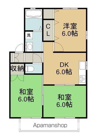 セジュール秋月(3DK/1階)の間取り写真