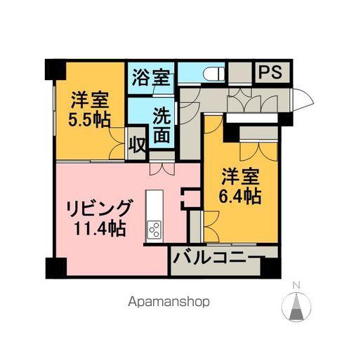 ラフィネタワー札幌南3条(2LDK/3階)の間取り写真