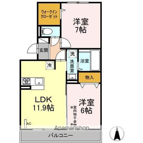 KS NOBLE(2LDK/2階)の間取り写真