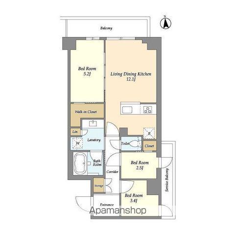 コンフォリア竹ノ塚イースト(3LDK/8階)の間取り写真