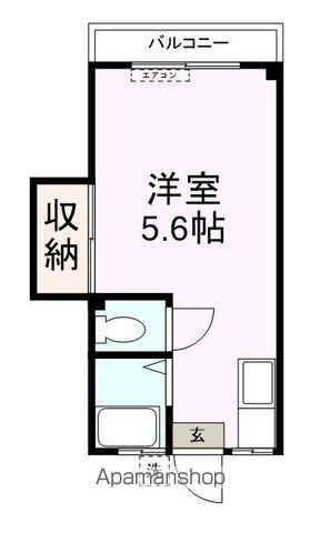 コーポヒラキ工学部A(ワンルーム/2階)の間取り写真