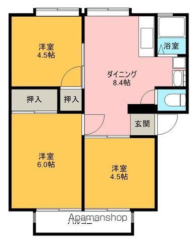 桜ハイツ(3DK/1階)の間取り写真