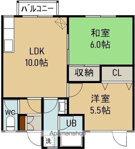 TWIN PALACE B(2LDK/2階)の間取り写真