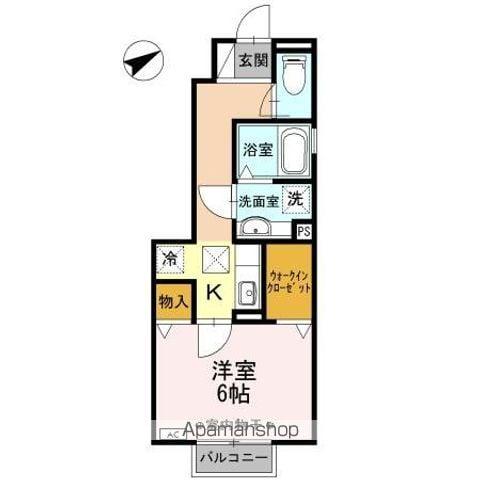 アヴェルラ草薙(1K/1階)の間取り写真