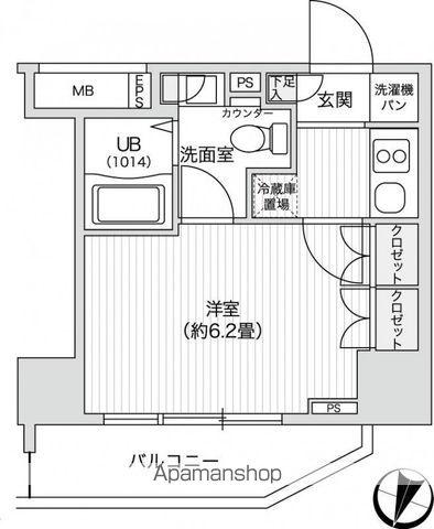 レジディア笹塚2(1K/6階)の間取り写真