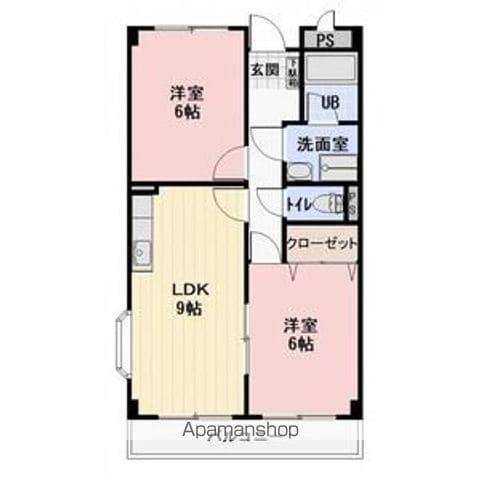 ファミーユ鎌倉(2LDK/3階)の間取り写真