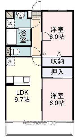 セイントファミーユ(2DK/3階)の間取り写真