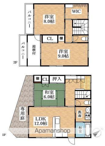 名鉄犬山線 江南駅(愛知) 徒歩13分 2階建 築20年(3SLDK)の間取り写真