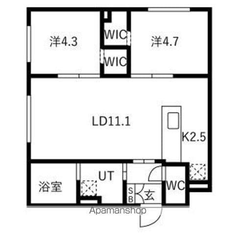 MUT月寒西(2LDK/4階)の間取り写真