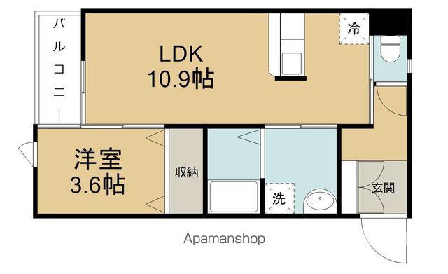 ミモザ館(1LDK/1階)の間取り写真