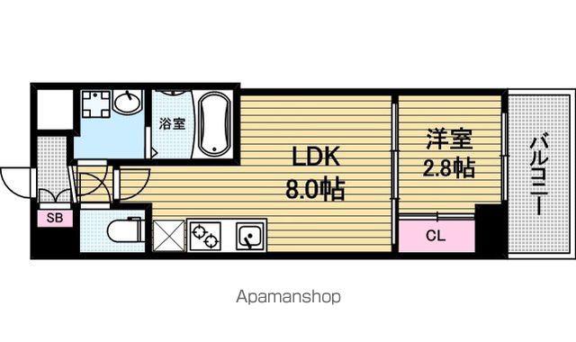 セレニテ本町東リアン(1LDK/3階)の間取り写真
