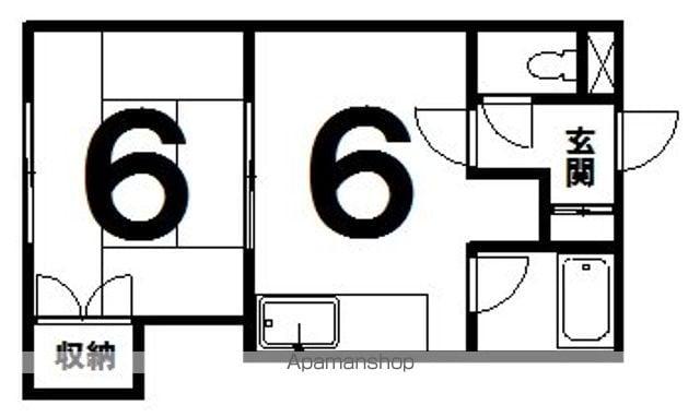 コーポハイブリッジ(1DK/2階)の間取り写真