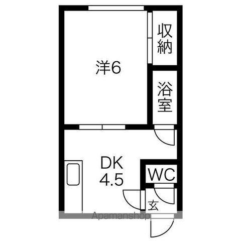 カレッジハウス若葉NO.3(1DK/1階)の間取り写真