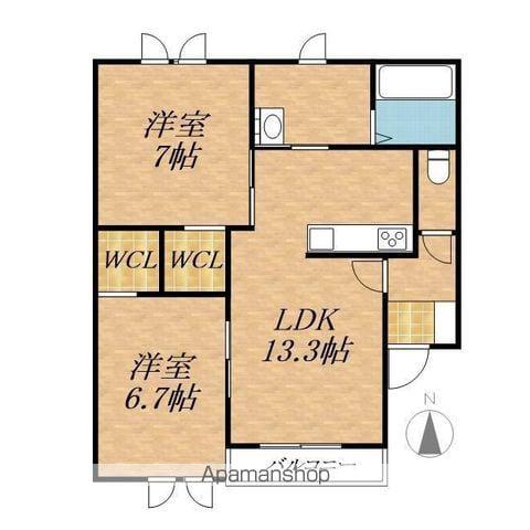 DOLCE AMOREⅡ(2LDK/3階)の間取り写真