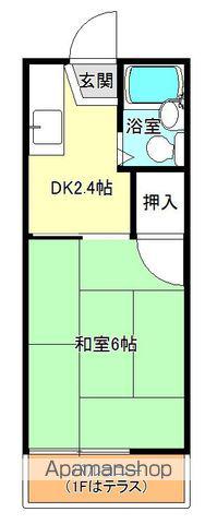 グリーンシャテロ(1K/1階)の間取り写真