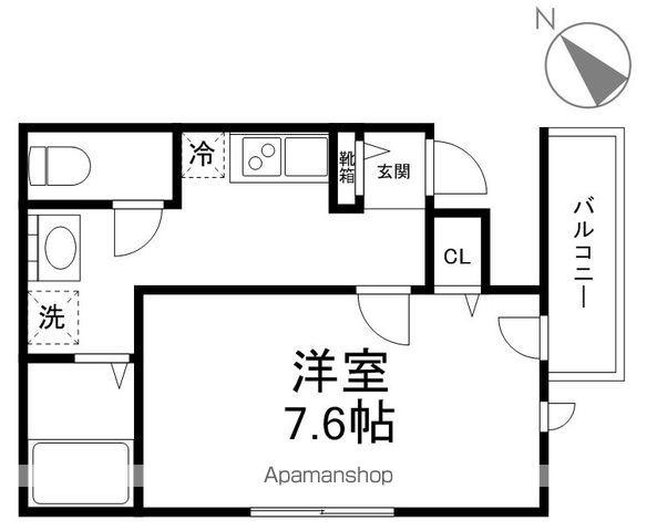 モンタネール(1K/2階)の間取り写真
