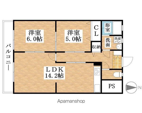 パークハイツ登喜(2LDK/2階)の間取り写真