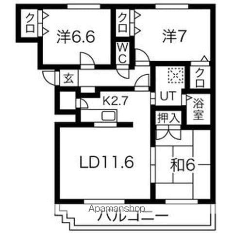 サンライト西岡Ⅱ(3LDK/2階)の間取り写真