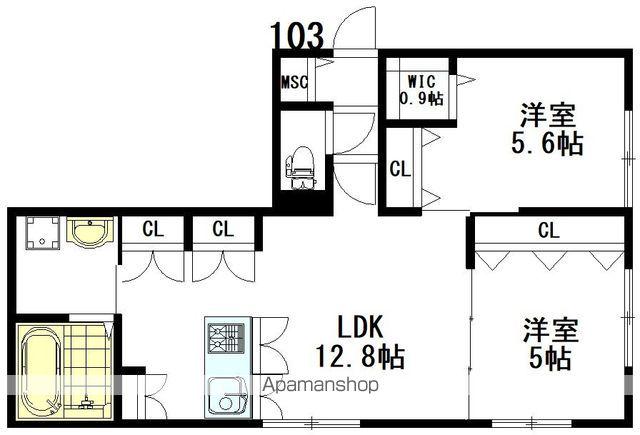 エミーズ2(2LDK/1階)の間取り写真